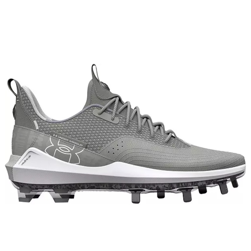 UA UNDER ARMOUR HARPER 7 LOW ST METAL BASEBALL CLEATS GRAY/ WHITE NEW